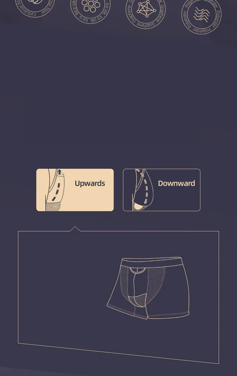 Men's Boxers Shorts Push Up Underwear Modal Pantie Man Breathable Magnetic Ice Silk Bullet Separation Pouch Underpants Cueca