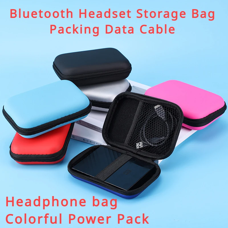 1 Pc Portable Card Storage Bag,Data Cable Packing Cube,Waterproof Headphone Storage Bag,EVA Protective Case For Travel