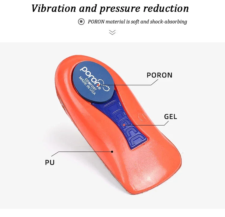 Plantar Fascitis Half Insoles for Feet Shock Absorption Elasticity Running Arch Support Orthopedic Heel Pad Sneakers Shoe Insert