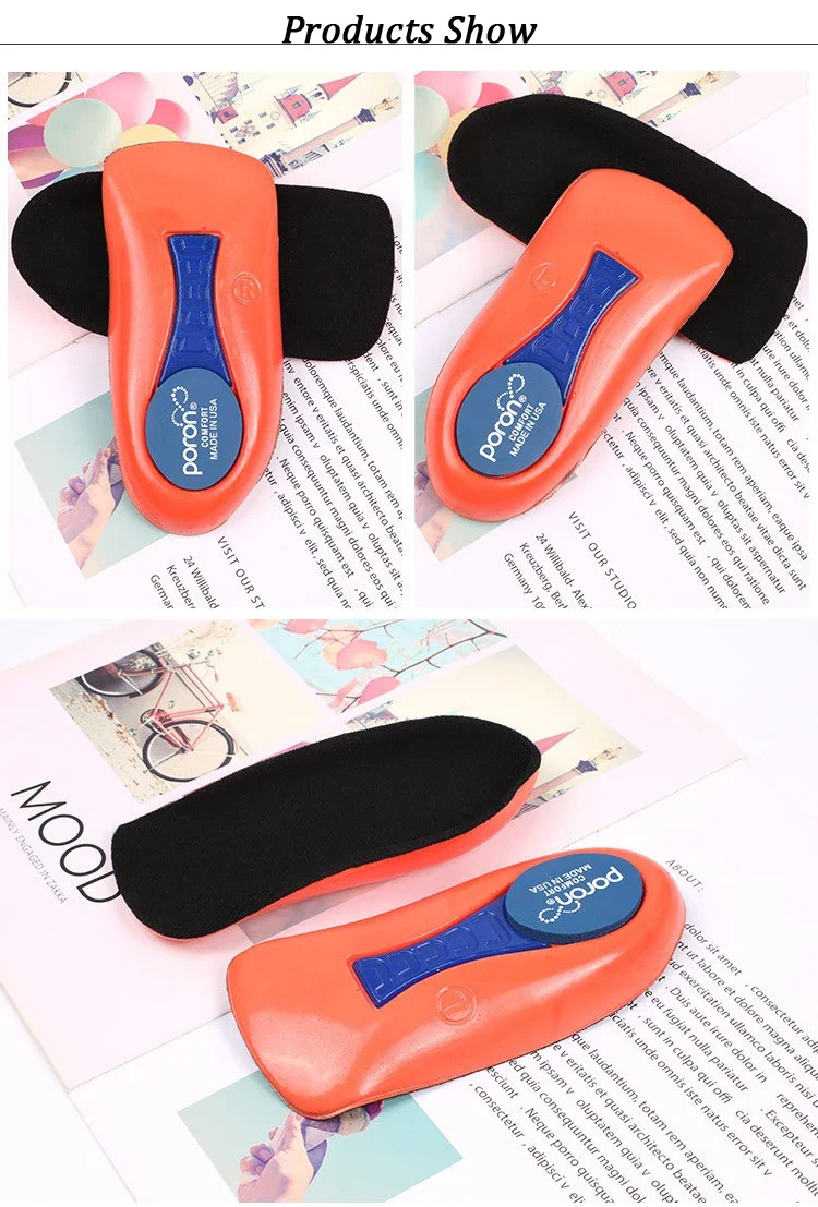 Plantar Fascitis Half Insoles for Feet Shock Absorption Elasticity Running Arch Support Orthopedic Heel Pad Sneakers Shoe Insert