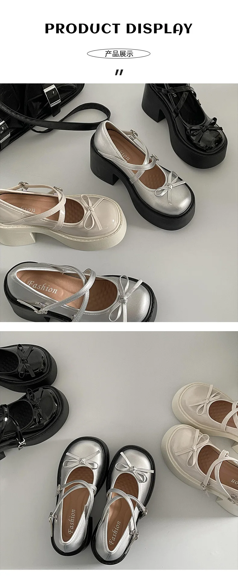 Lolita Shoes Women Japanese Style Mary Jane Shoes Women Vintage Shallow High Heels Chunky Platform Shoes Cosplay Female Sandals