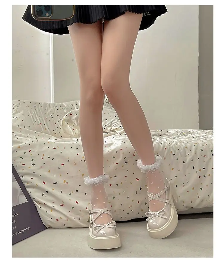 Lolita Shoes Women Japanese Style Mary Jane Shoes Women Vintage Shallow High Heels Chunky Platform Shoes Cosplay Female Sandals