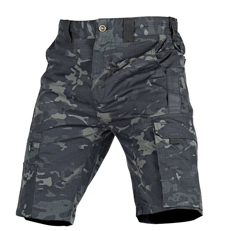 2024 Summer Men's Tactical Casual Shorts Waterproof Cargo Shorts Multi-pocket Quick Dry Wear-resistant Outdoor Training Overalls