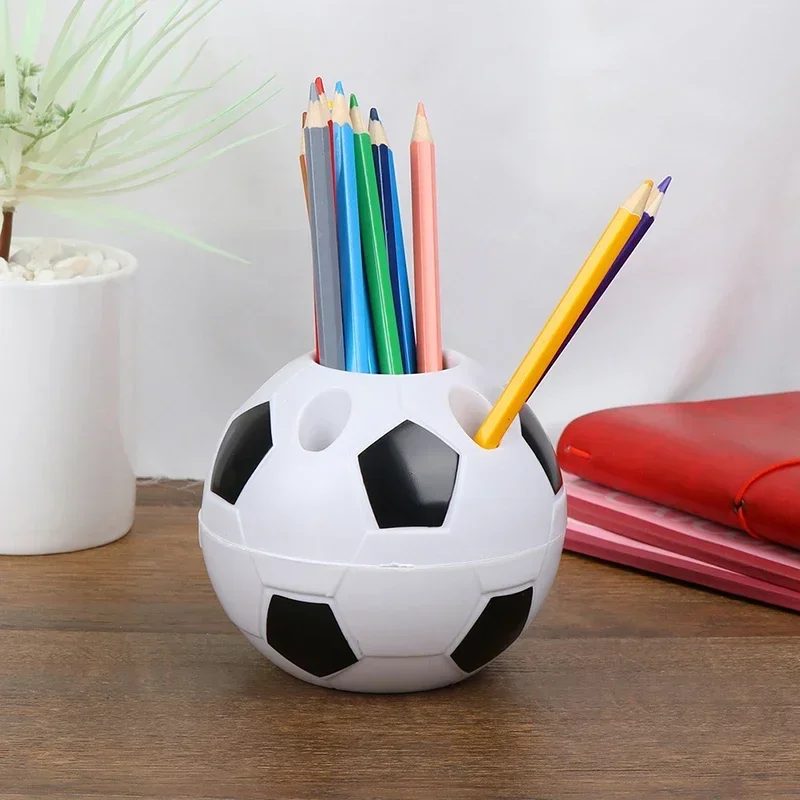 Student Pen Holder Creative Round Football Shaped Multifunctional Plastic Storage Box Football Shape Desktop Decoration