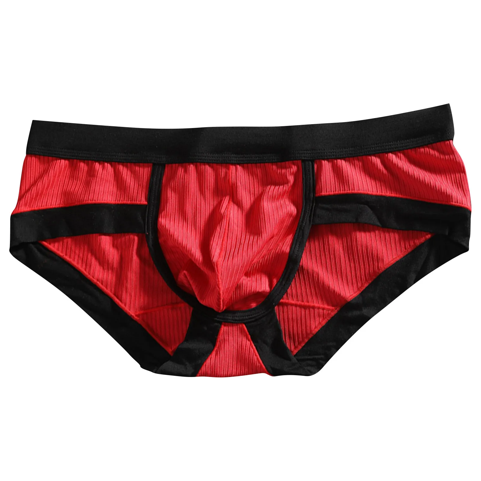 Men's low-waist sexy underwear U-convexs large bag youth striped Underpants breathable soft comfort loose fiber fabric briefs