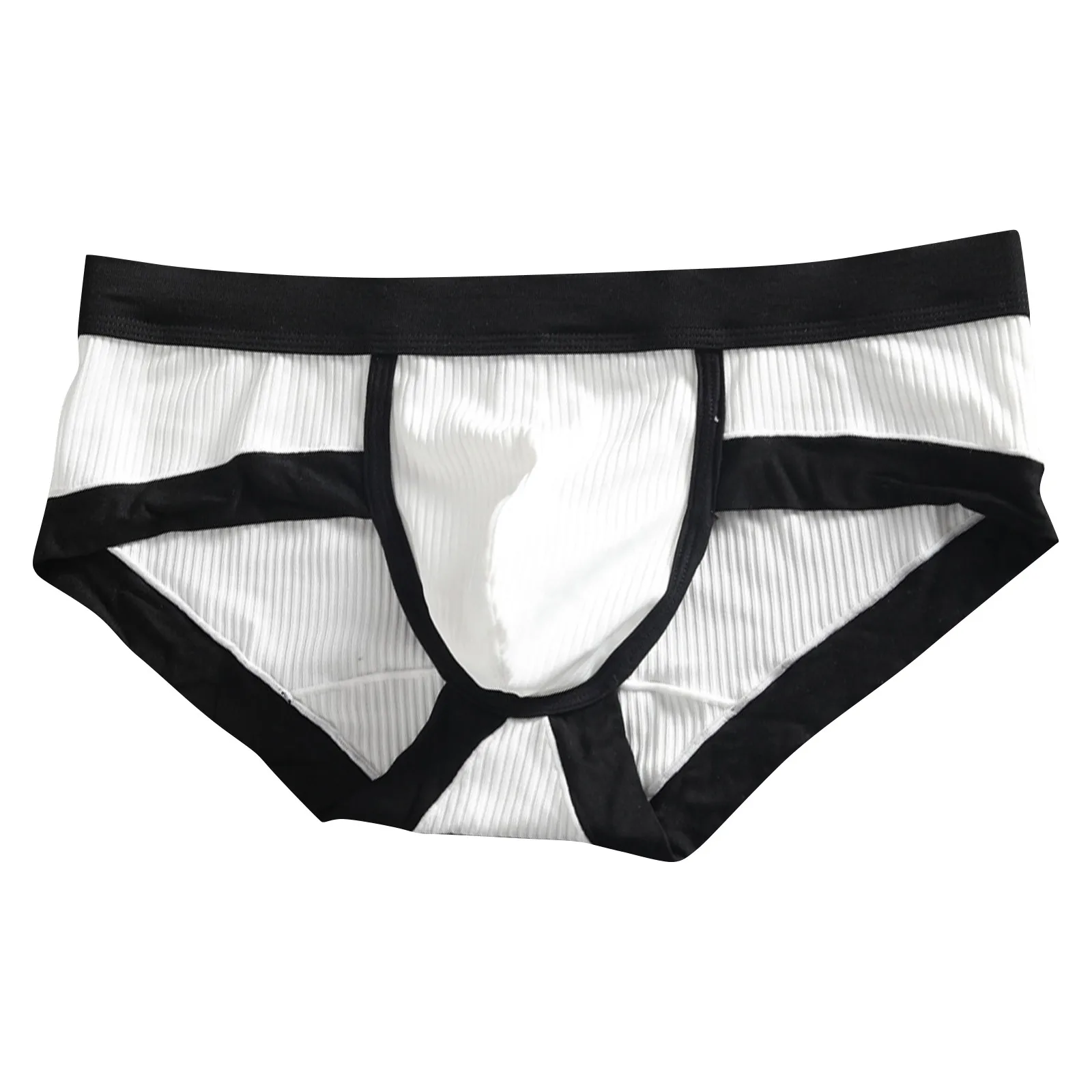Men's low-waist sexy underwear U-convexs large bag youth striped Underpants breathable soft comfort loose fiber fabric briefs