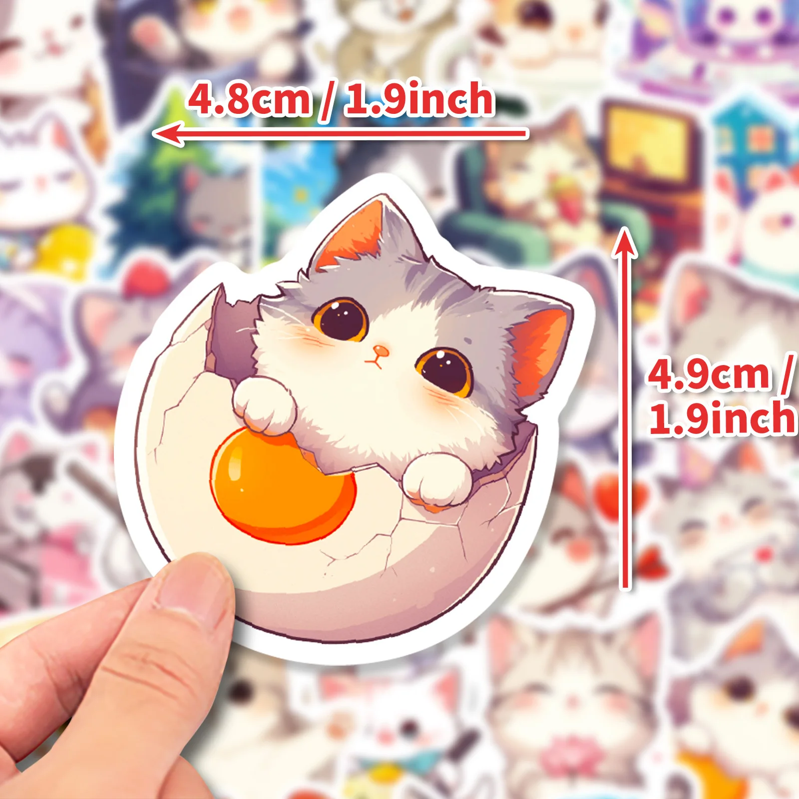 50pcs Daily Life of Cute Cats Cartoon Graffiti Stickers DIY Phone Guitar Laptop Notebook Suitcase Waterproof Sticker Kids Toy