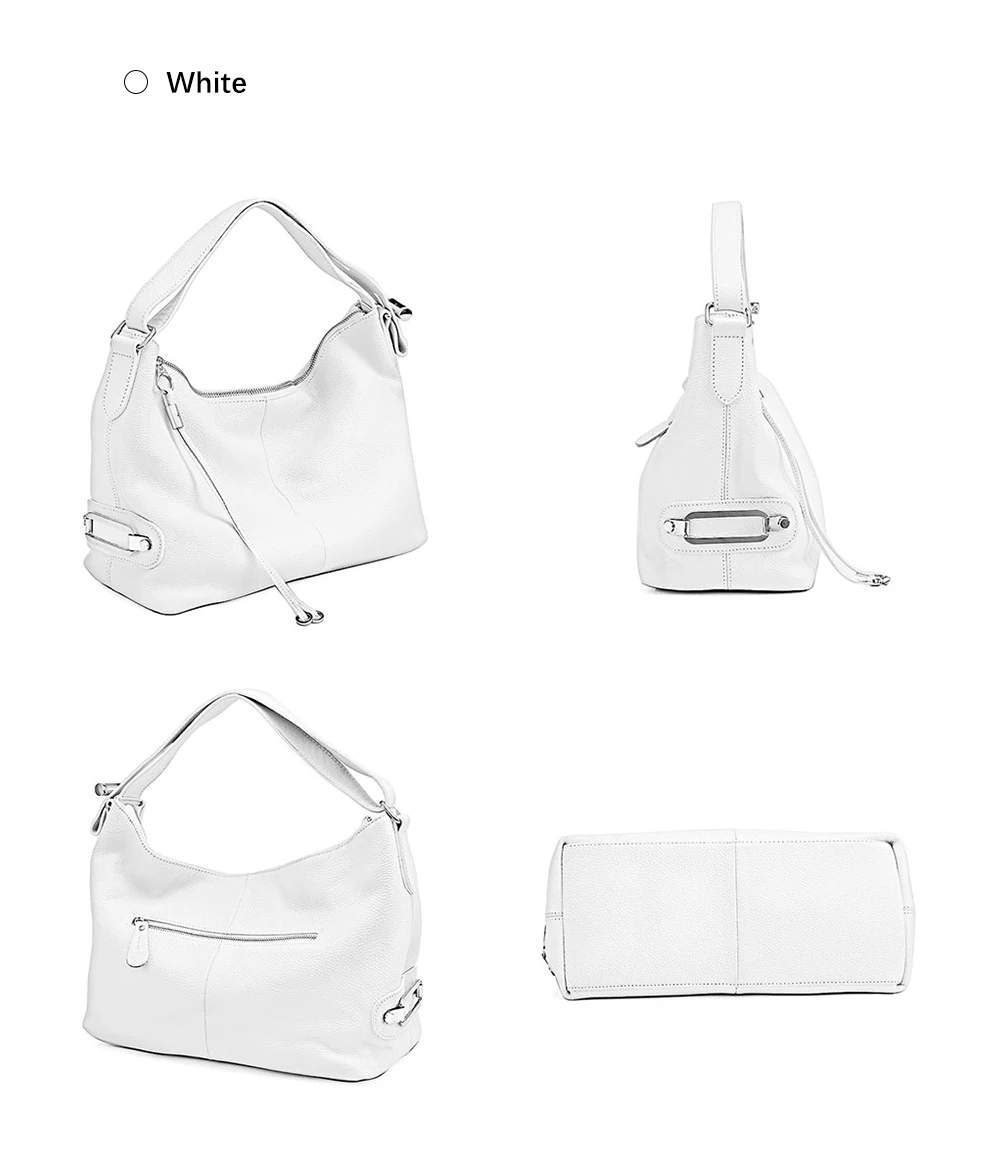 Zency 100% Genuine Leather Women Hobo Bag White Lady Tassel Shoulder Bags Classic Red Handbag Crossbody Purse 2024 Trendy