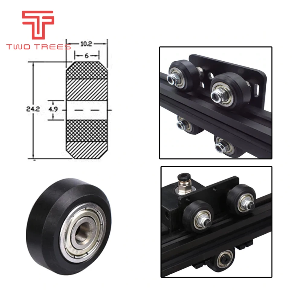 1/5/10/24PCS POM Wheel With 625ZZ Linear Bearing 3D Printer POM Wheel Plastic Pulley for Ender 3 CR-10 Laser Engraver Parts