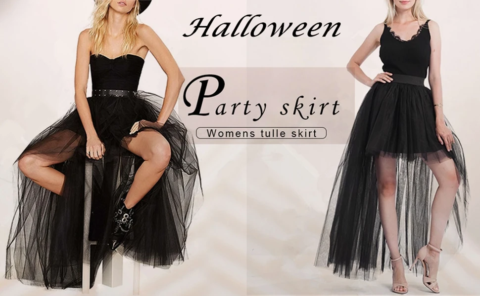 BABYONLINE Waist Cinching  Flattering Petticoat For Women Long Tulle Skirt, Adult Waves Underskirt Cocktail TUTU Skirt Goth