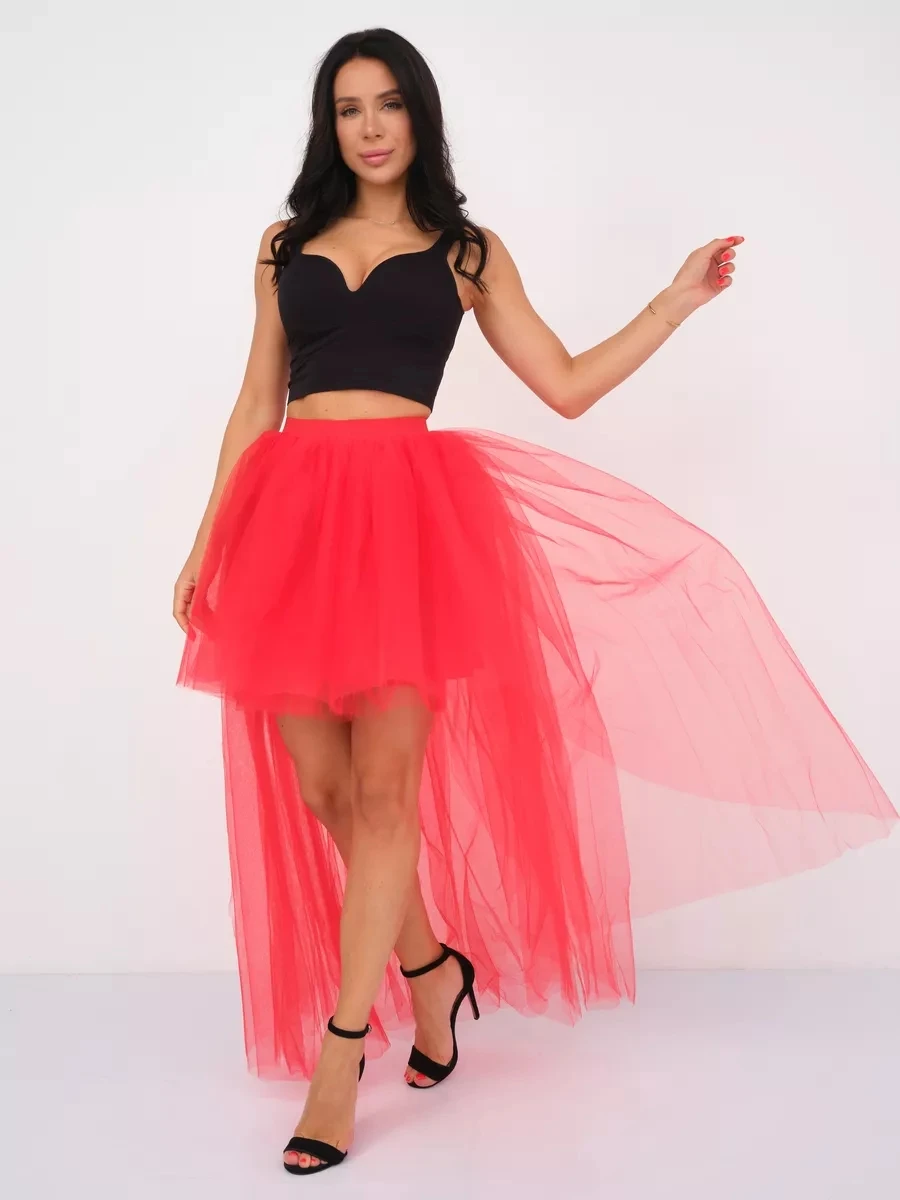 BABYONLINE Waist Cinching  Flattering Petticoat For Women Long Tulle Skirt, Adult Waves Underskirt Cocktail TUTU Skirt Goth