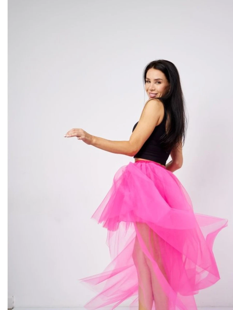 BABYONLINE Waist Cinching  Flattering Petticoat For Women Long Tulle Skirt, Adult Waves Underskirt Cocktail TUTU Skirt Goth