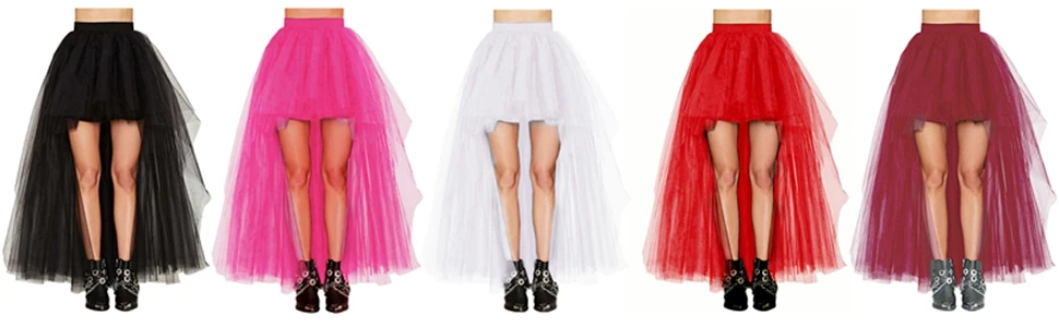 BABYONLINE Waist Cinching  Flattering Petticoat For Women Long Tulle Skirt, Adult Waves Underskirt Cocktail TUTU Skirt Goth