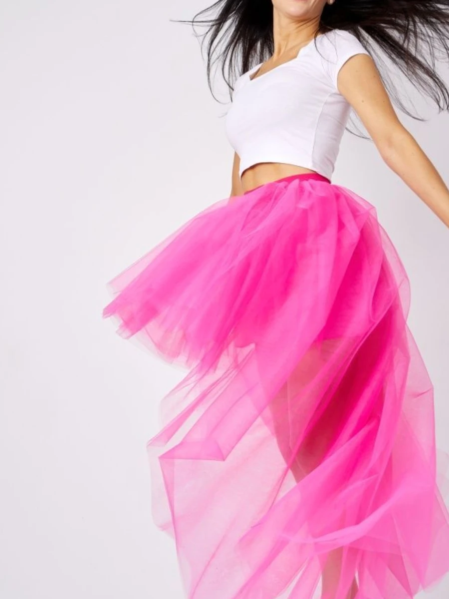 BABYONLINE Waist Cinching  Flattering Petticoat For Women Long Tulle Skirt, Adult Waves Underskirt Cocktail TUTU Skirt Goth