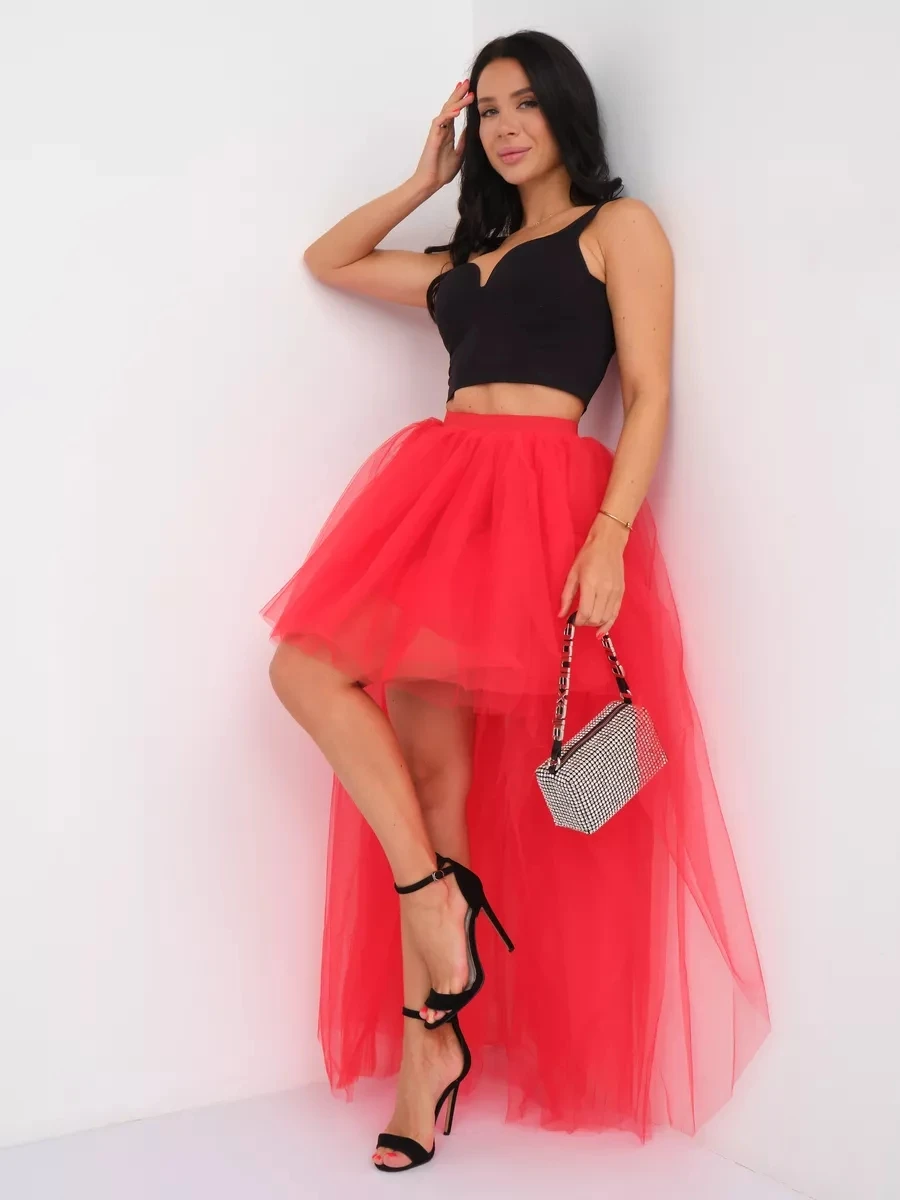 BABYONLINE Waist Cinching  Flattering Petticoat For Women Long Tulle Skirt, Adult Waves Underskirt Cocktail TUTU Skirt Goth