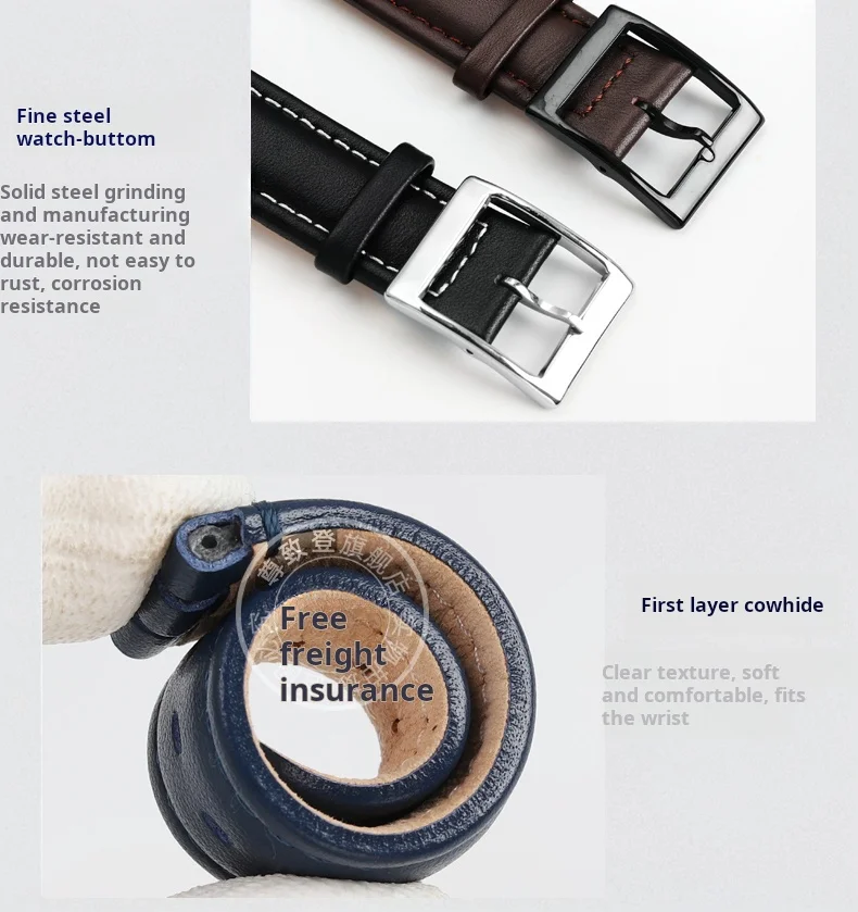 High quality 17mm 19mm Genuine Leather Watch Strap Men women WatchBand for Swatch YCS YAS YGS Wrist Band Metal buckle Bracelet