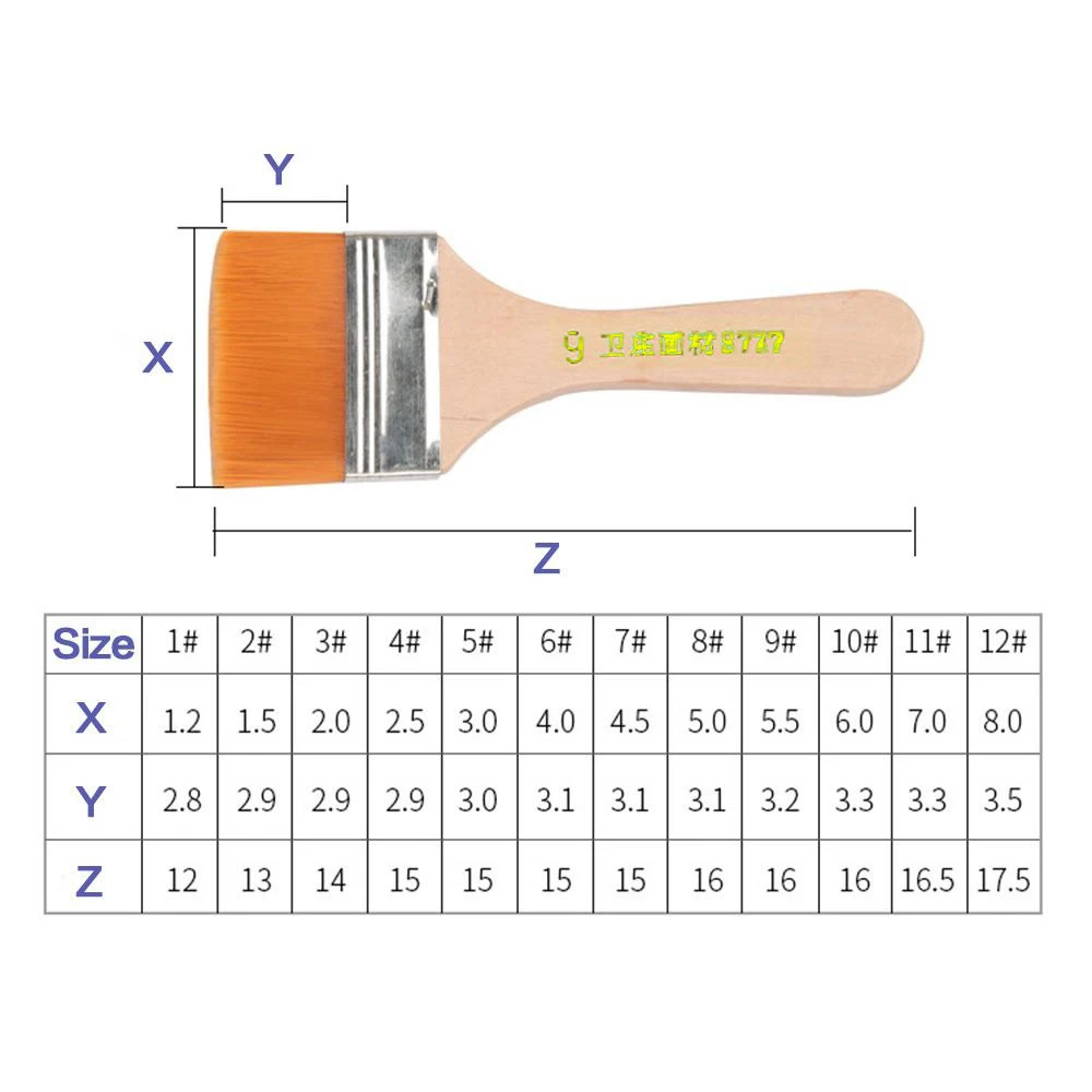 12pcs Nylon Paint Brush Set - High-Quality Synthetic Bristles for Acrylic, Oil, Watercolor, Drawing, and Art Supplies