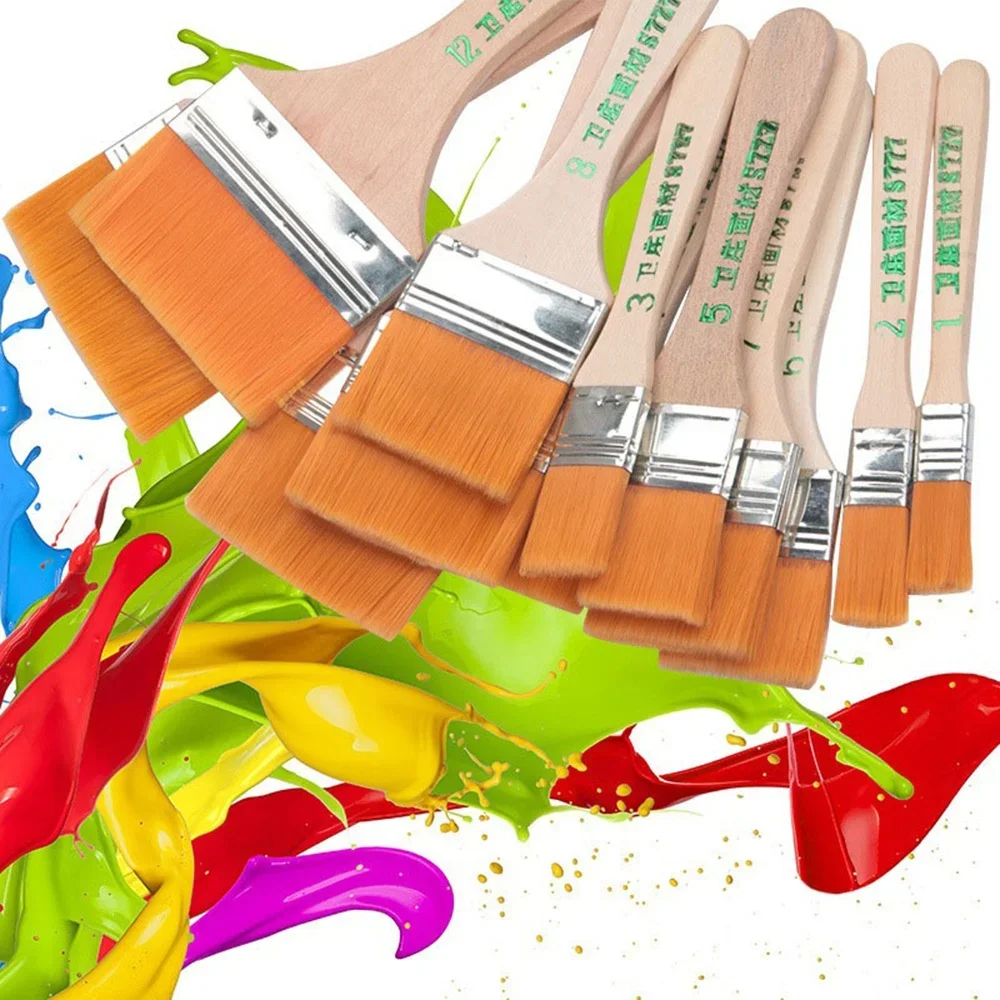 12pcs Nylon Paint Brush Set - High-Quality Synthetic Bristles for Acrylic, Oil, Watercolor, Drawing, and Art Supplies