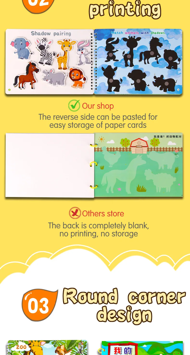 Montessori Baby Busy Sticker Book 3D Farm Life Fruit Car Theme Quiet Book Early Education Learning Fine Motor Training Baby Toy