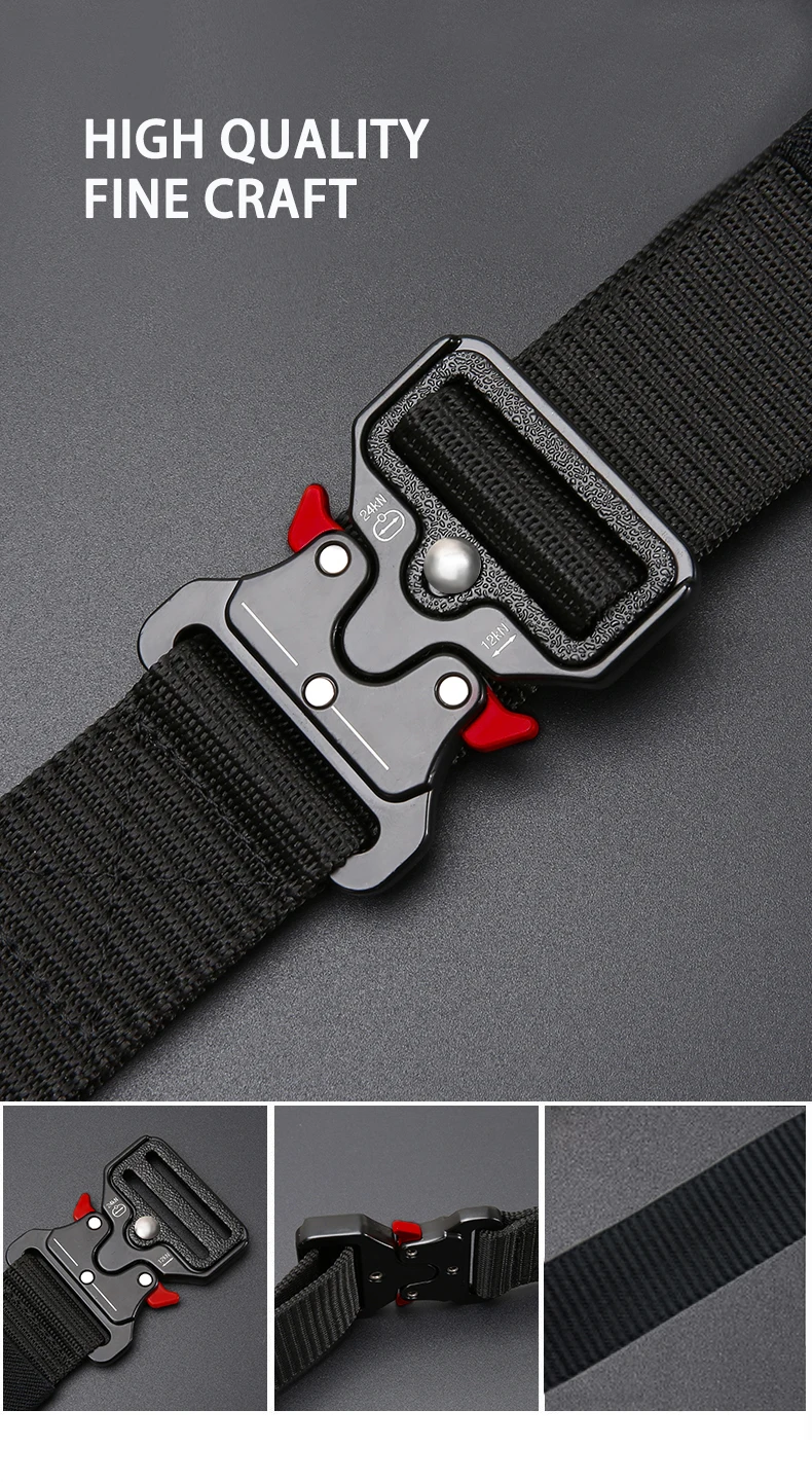 5pcs Versatile Men's Tactical Belts - Durable, Adjustable Design - for Outdoor Hunting & Sports Enthusiasts