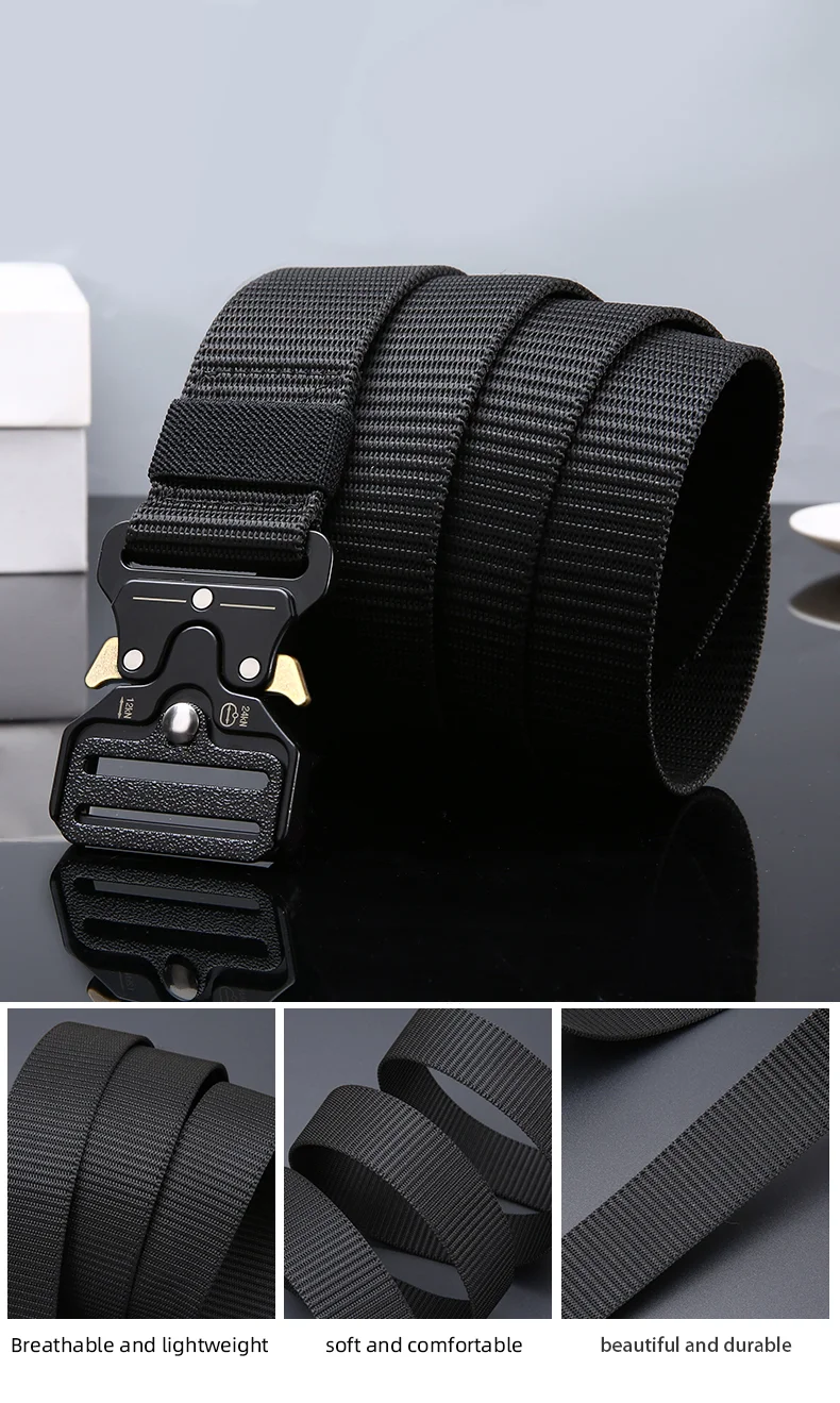 5pcs Versatile Men's Tactical Belts - Durable, Adjustable Design - for Outdoor Hunting & Sports Enthusiasts