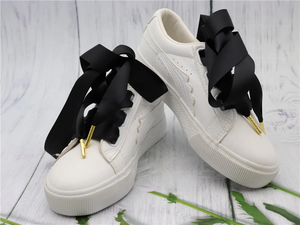 22mm Wide Colorful Ribbon Shoelaces with Golden Metal Tip for Laces End Satin Personalization Free Installation Zapatillas Mujer