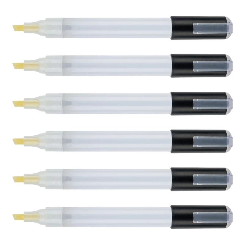 6Pcs Empty Refillable Markers blank Paint Pen Graffiti Markers Acrylic Markers Round/Chisel Tip for Coloring Painting