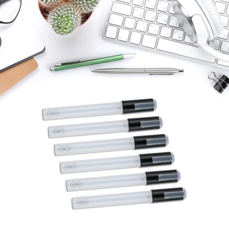 6Pcs Empty Refillable Markers blank Paint Pen Graffiti Markers Acrylic Markers Round/Chisel Tip for Coloring Painting