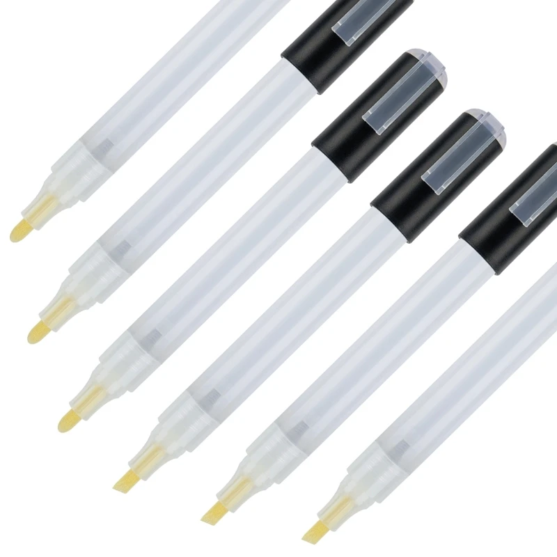 6Pcs Empty Refillable Markers blank Paint Pen Graffiti Markers Acrylic Markers Round/Chisel Tip for Coloring Painting