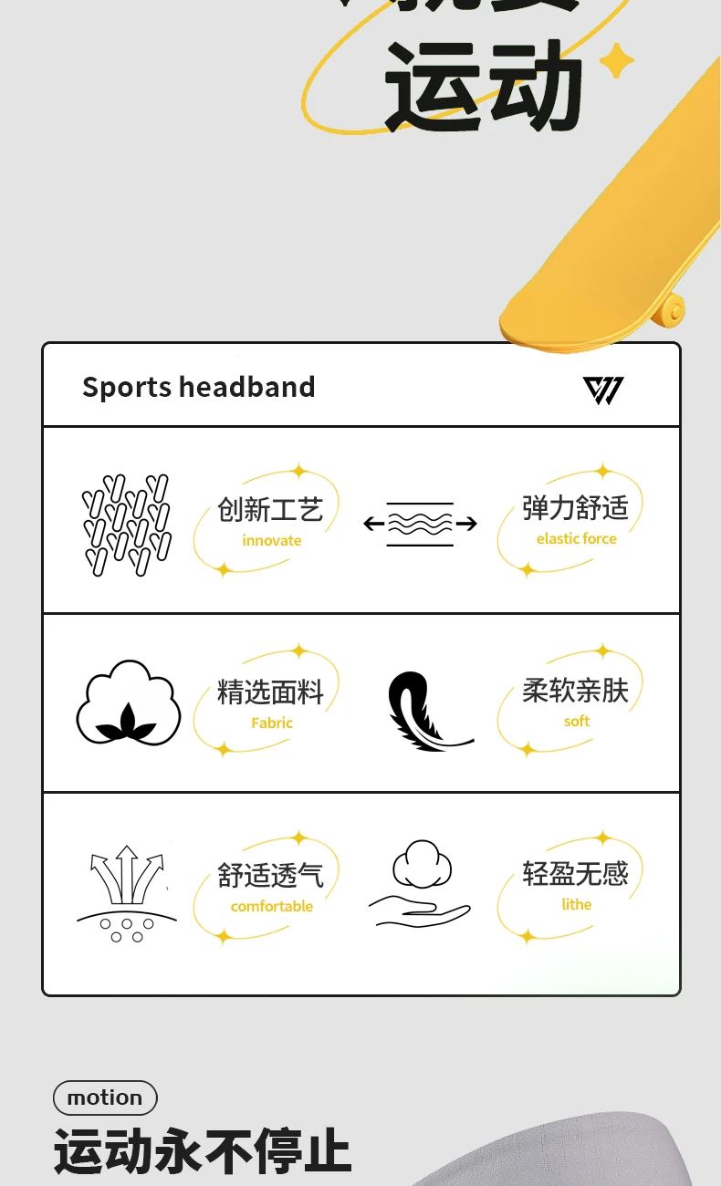 WRELS Sports Headband Running Fitness Sweatband Quick-Dry Elastic Absorbent Men Women Cycling Jog Tennis Yoga Gym Hair Bandage