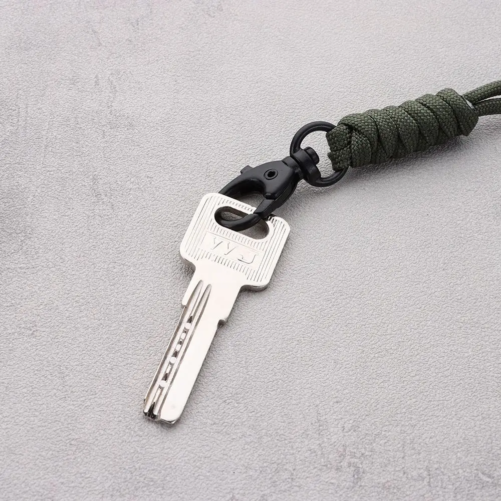 Paracord Keychain Lanyard Rotatable Buckle High Strength Parachute Cord Emergency Survival Backpack Triangle Key Ring Neck