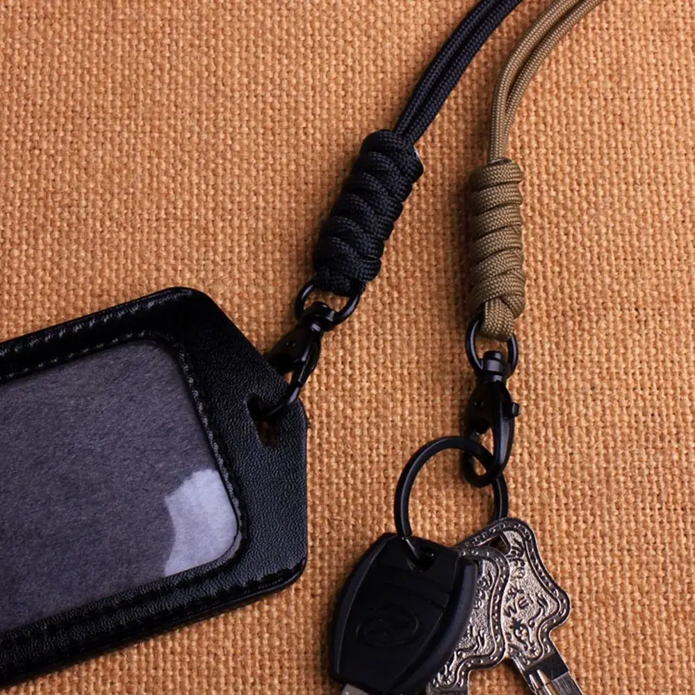 Paracord Keychain Lanyard Rotatable Buckle High Strength Parachute Cord Emergency Survival Backpack Triangle Key Ring Neck