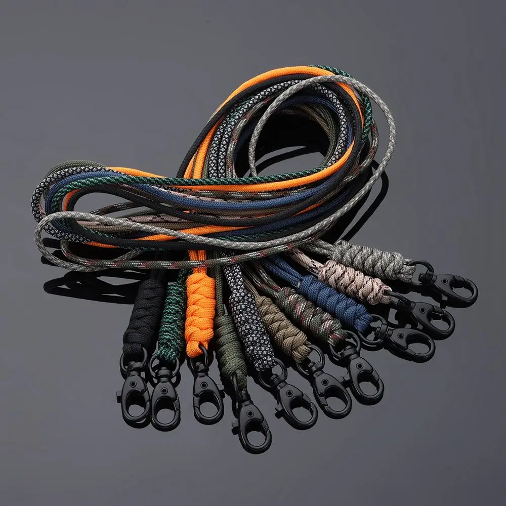 Paracord Keychain Lanyard Rotatable Buckle High Strength Parachute Cord Emergency Survival Backpack Triangle Key Ring Neck