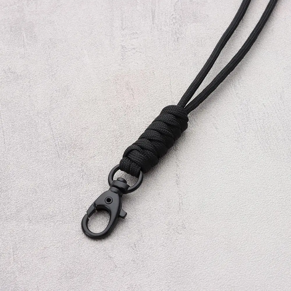 Paracord Keychain Lanyard Rotatable Buckle High Strength Parachute Cord Emergency Survival Backpack Triangle Key Ring Neck
