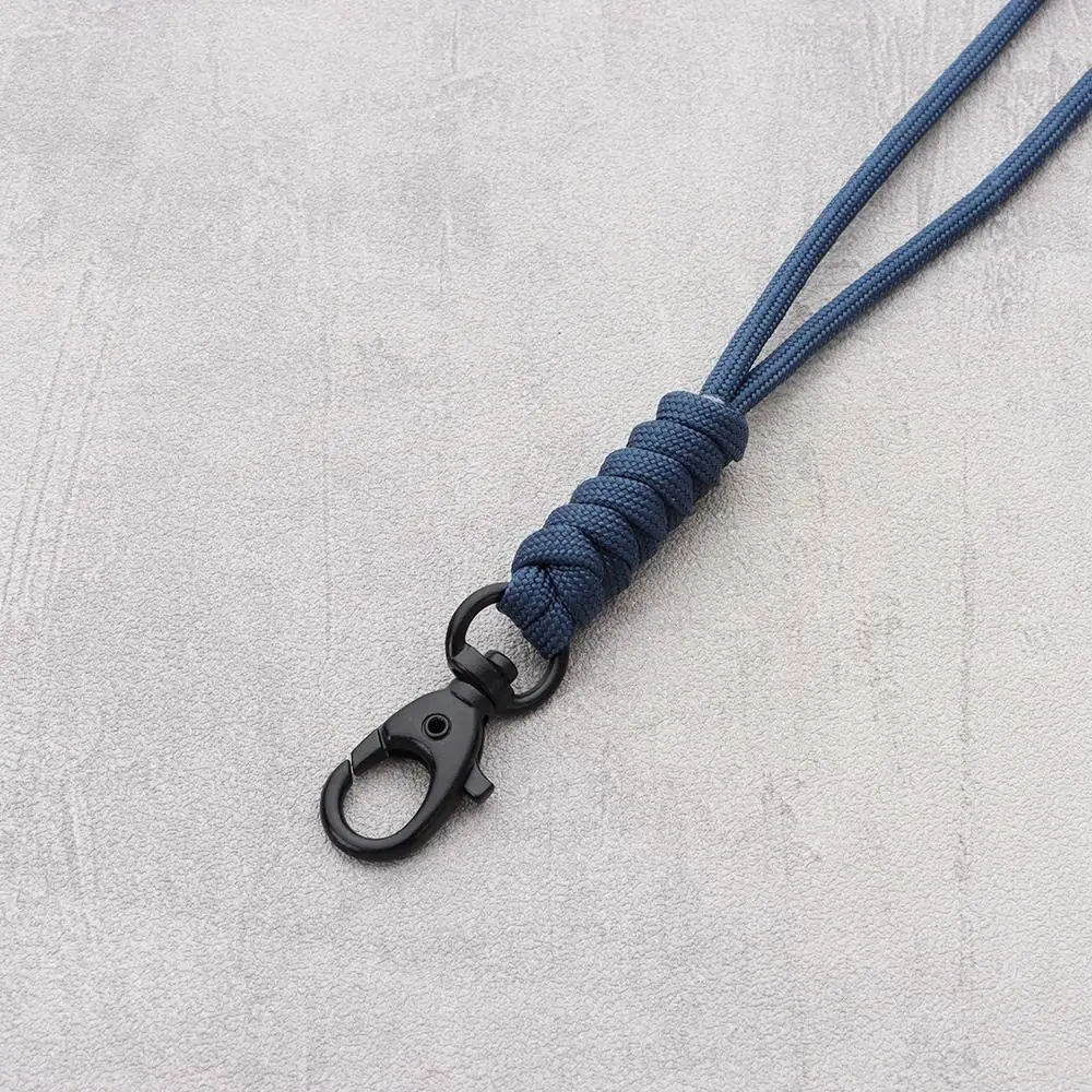 Paracord Keychain Lanyard Rotatable Buckle High Strength Parachute Cord Emergency Survival Backpack Triangle Key Ring Neck