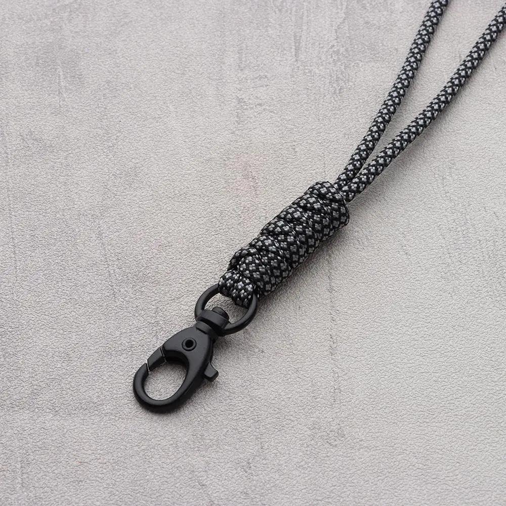 Paracord Keychain Lanyard Rotatable Buckle High Strength Parachute Cord Emergency Survival Backpack Triangle Key Ring Neck