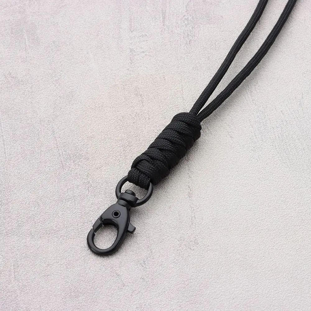 Paracord Keychain Lanyard Rotatable Buckle High Strength Parachute Cord Emergency Survival Backpack Triangle Key Ring Neck