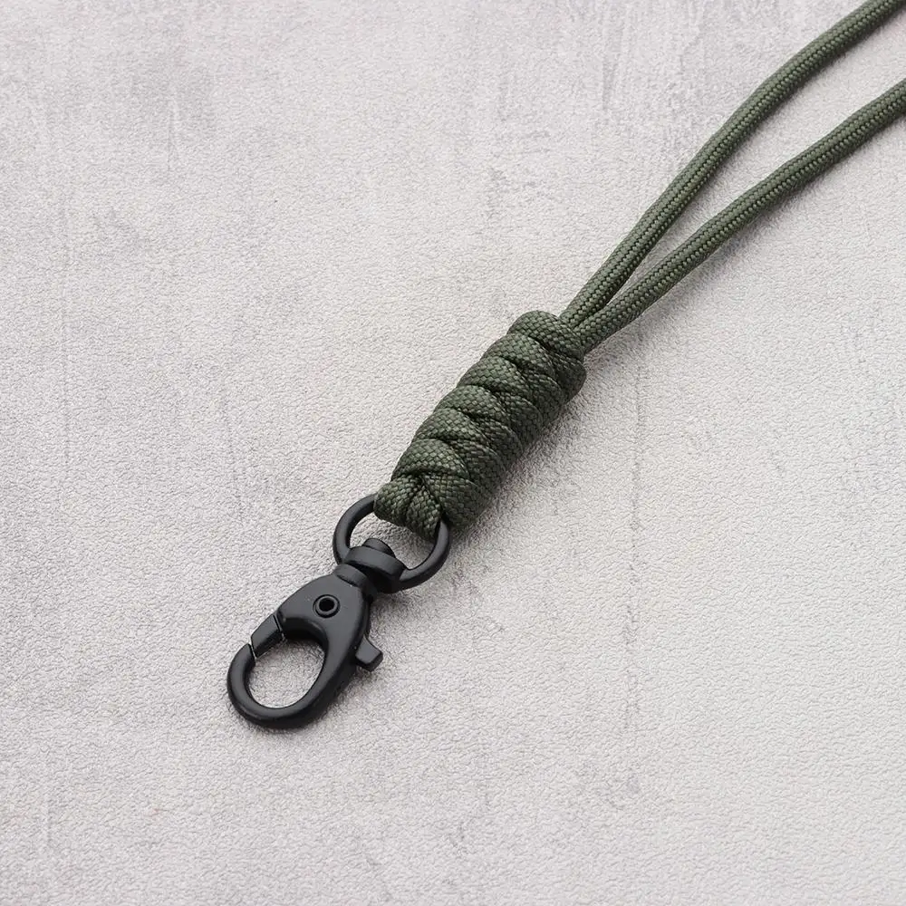 Paracord Keychain Lanyard Rotatable Buckle High Strength Parachute Cord Emergency Survival Backpack Triangle Key Ring Neck