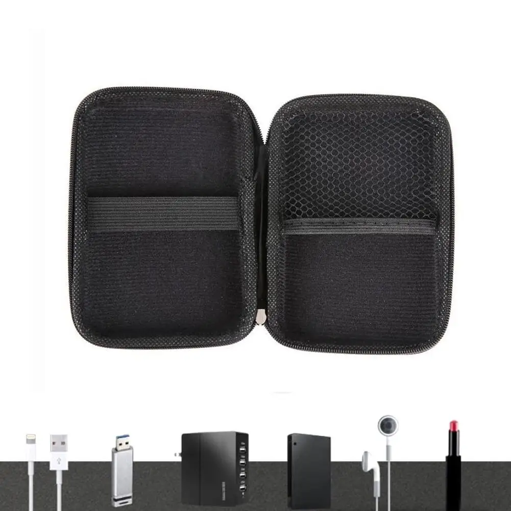 2.5 Hard Disk Case Portable HDD Protection Bag for External 2.5 inch Hard Drive/Earphone/U Disk Hard Disk Drive Case Black