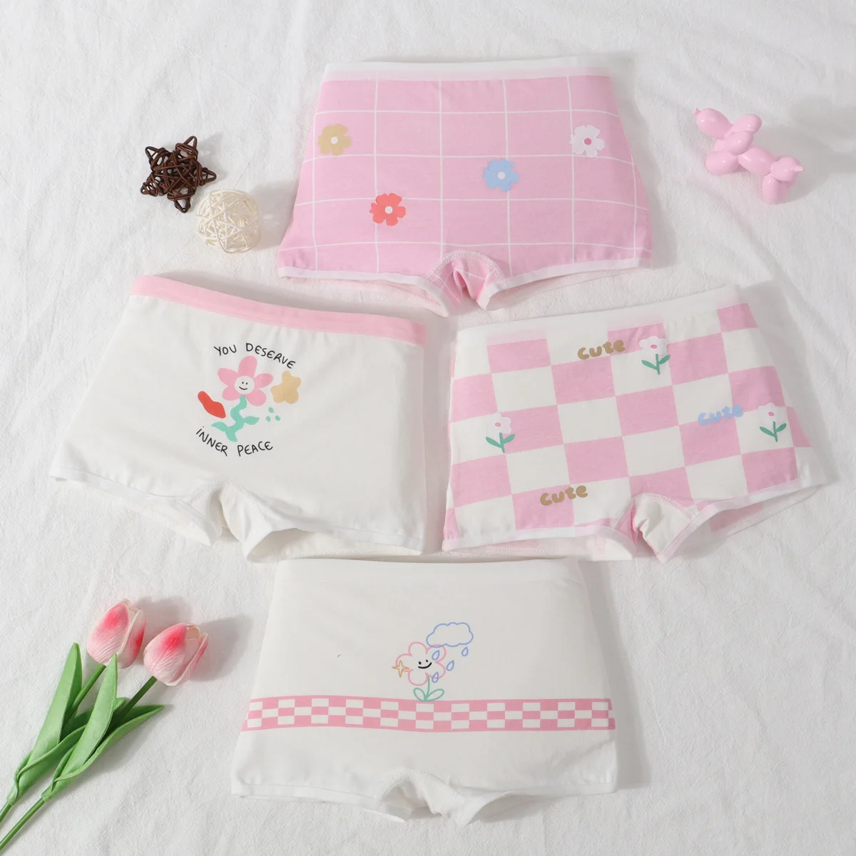 New Children's Underwear, Cotton Underwear, Girls' Underwear, Baby Boxers, Small, Medium and Big Children, Girls' Boxers
