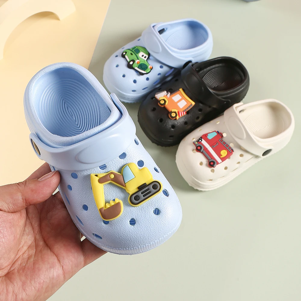 Childrens Sandals Summer Casual EVA Lightweight Outdoor Handmade DIY Baby Shoes Anti-Slip Thick Sole Beach Slides Garden Shoes