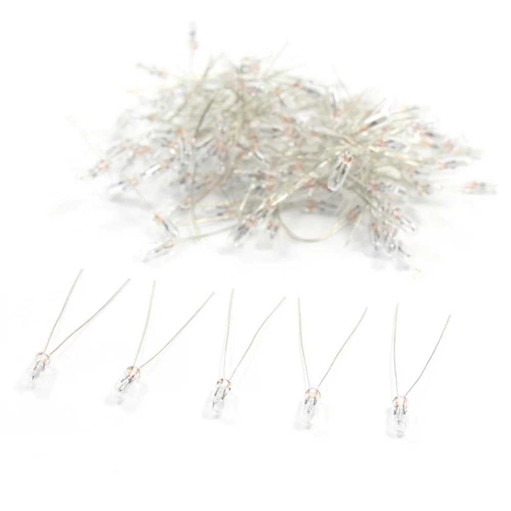 Evemodel 100pcs 2.5mm 3mm 4mm 5mm Clear Mini Bulbs Grain of Wheat Bulbs Incandescent Filament Lights 1.5V 3V 6V 12V