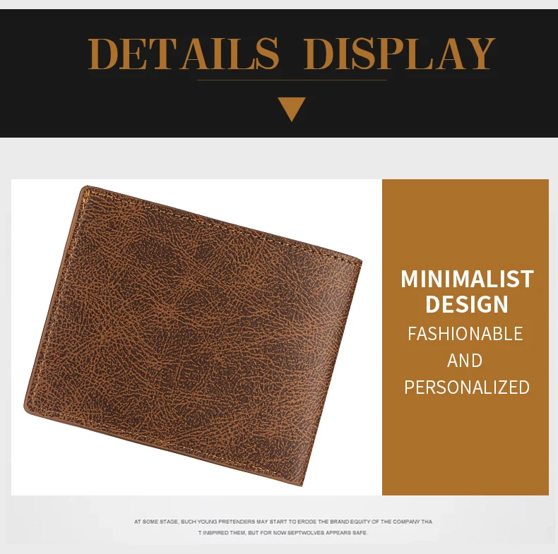 Men's Fashion Retro Business Short Wallet Multi Card Slot Horizontal Soft Pu Leather Men's Wallet