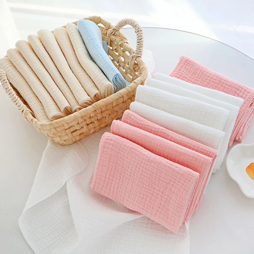 10pcs Cotton Baby Gauze Diapers For Newborn Baby Nappy Changing 43x45cm Washable Reusable Double Layer Soft Baby Towels
