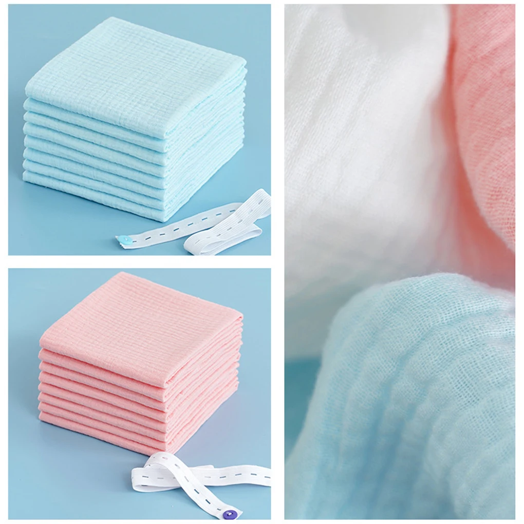 10pcs Cotton Baby Gauze Diapers For Newborn Baby Nappy Changing 43x45cm Washable Reusable Double Layer Soft Baby Towels