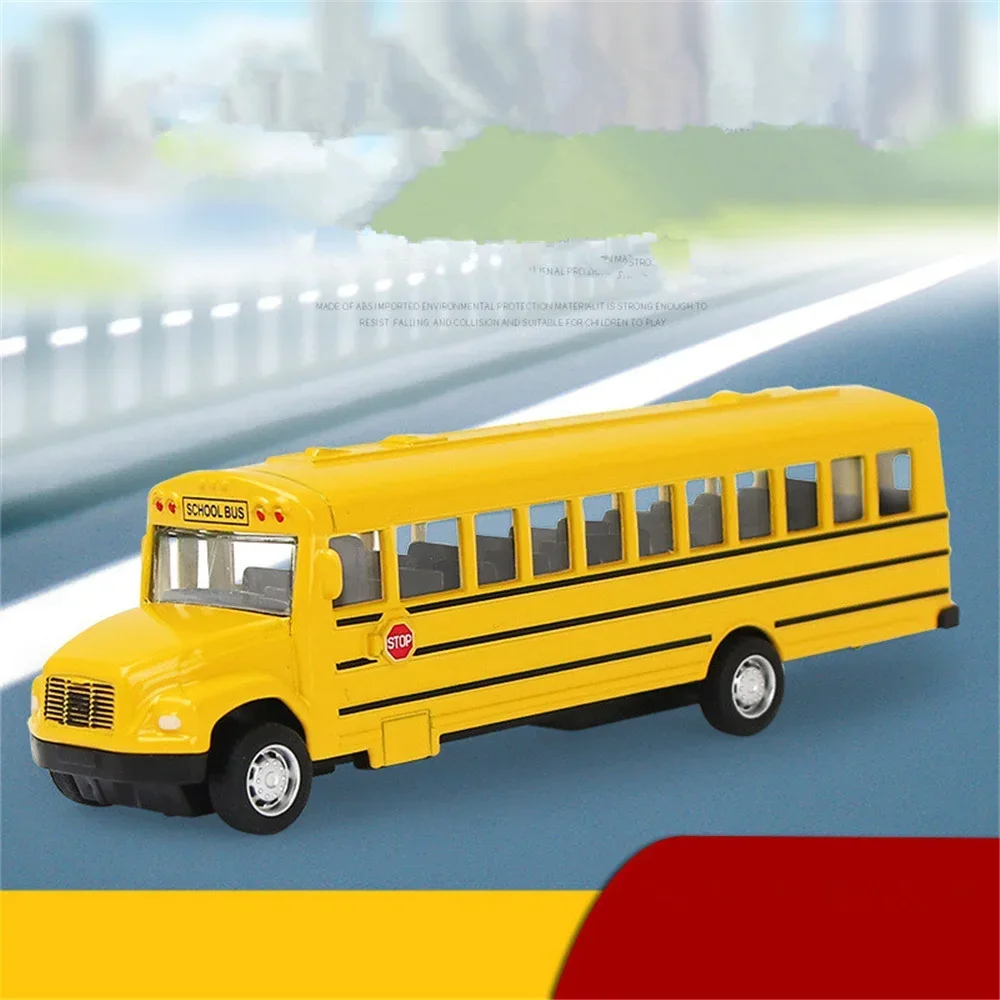 1/64 Diecast Alloy City Bus Pull Back Cars Kids Toy Car Inertia Vehicle Model Toy Educational Toys for Children Gift Boys Toys