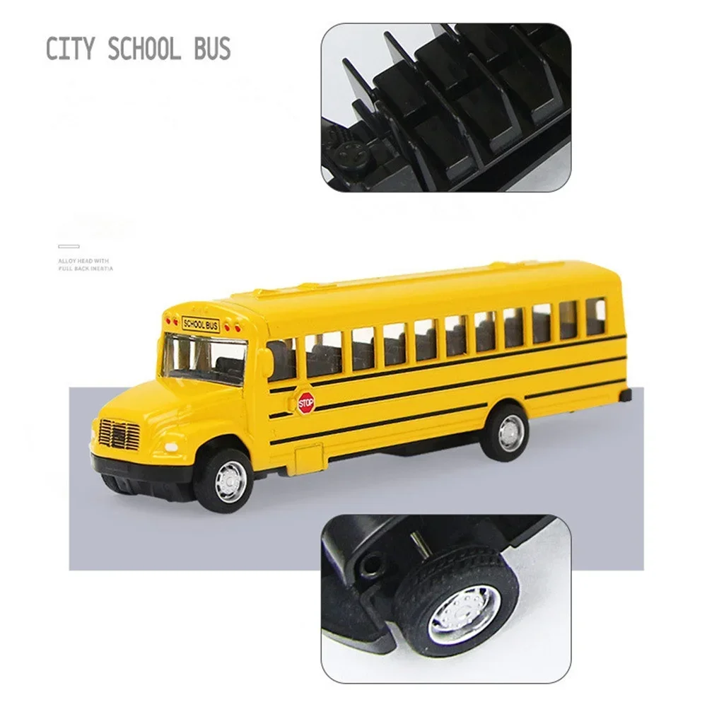 1/64 Diecast Alloy City Bus Pull Back Cars Kids Toy Car Inertia Vehicle Model Toy Educational Toys for Children Gift Boys Toys