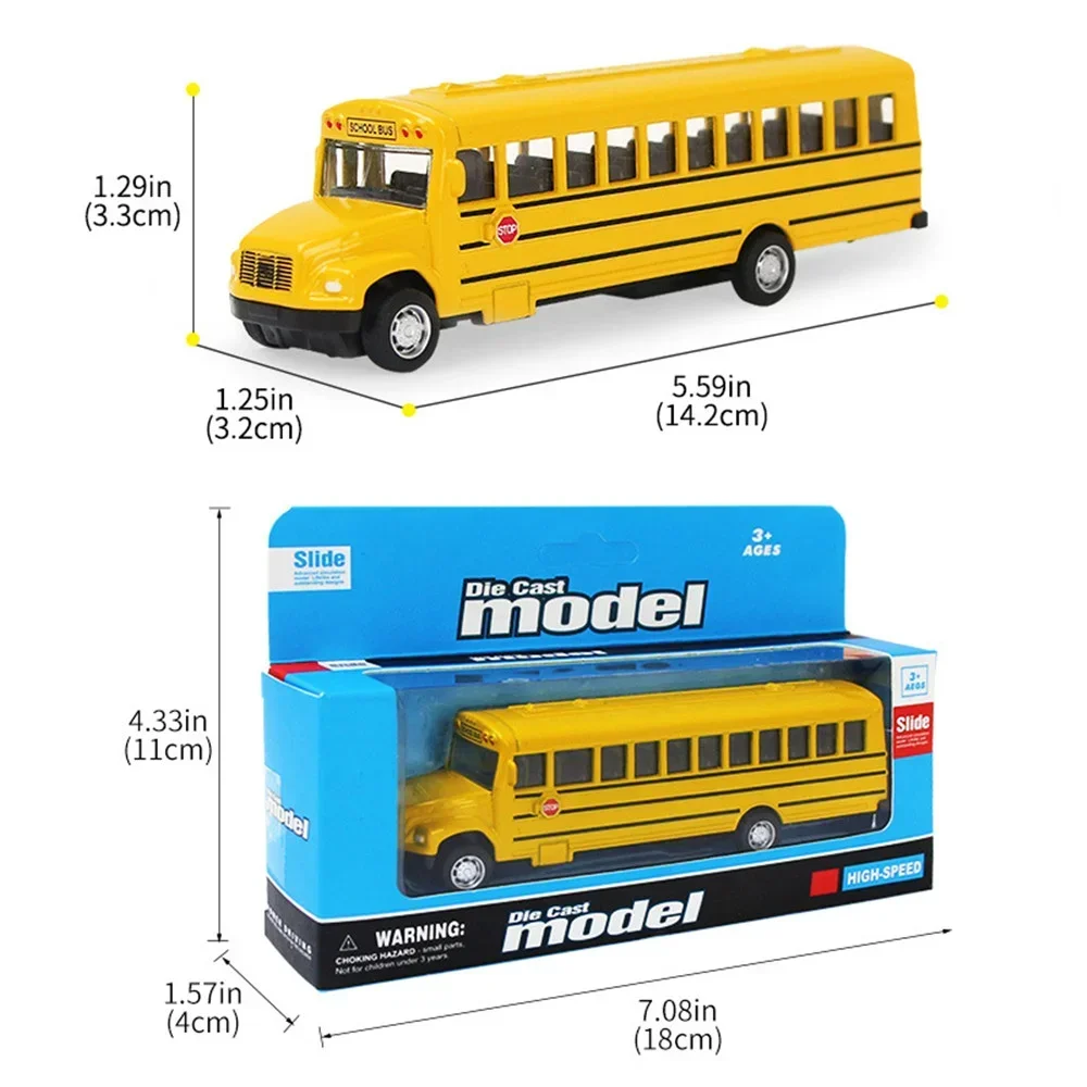 1/64 Diecast Alloy City Bus Pull Back Cars Kids Toy Car Inertia Vehicle Model Toy Educational Toys for Children Gift Boys Toys