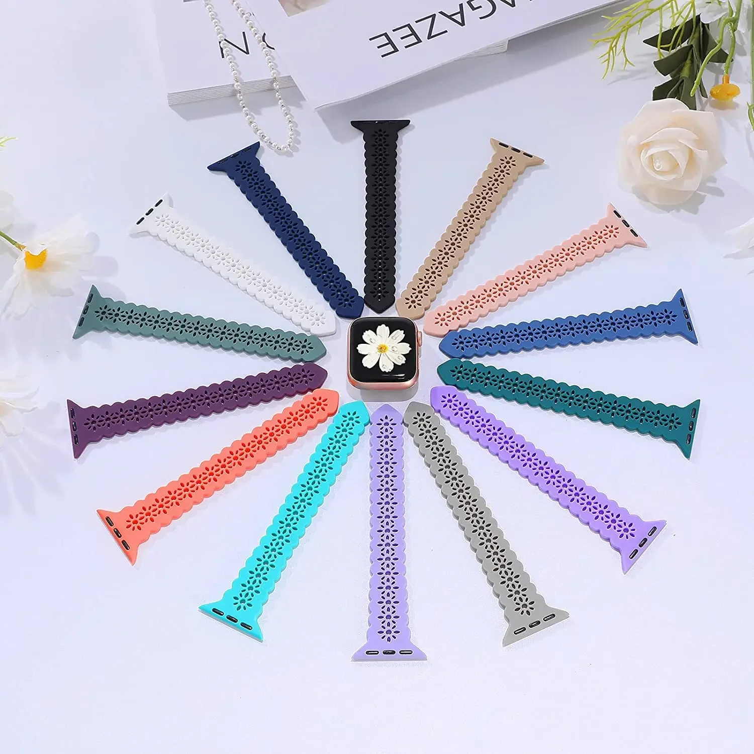 Silicone Straps For Apple Watch 44 mm 40mm 38mm 42mm Ultra 2 49mm Sport Bracelet iwatch Series 9 7 8 6 Se 5 4 3 41mm 45mm band