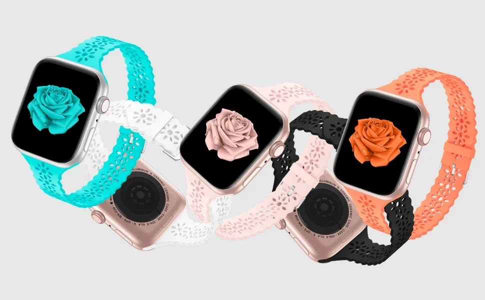 Silicone Straps For Apple Watch 44 mm 40mm 38mm 42mm Ultra 2 49mm Sport Bracelet iwatch Series 9 7 8 6 Se 5 4 3 41mm 45mm band